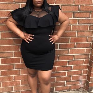 Black mini dress peplum